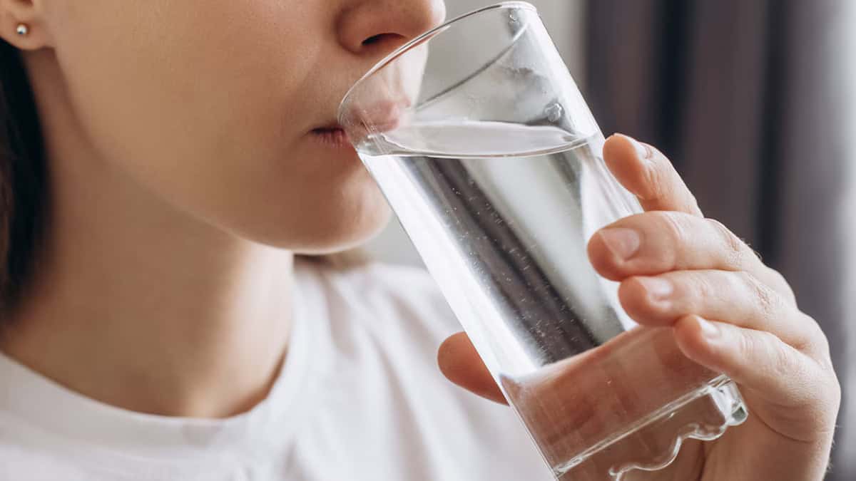 person drinking water